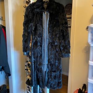 Bebe faux fur trench coat